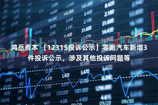 鸿岳资本 【12315投诉公示】零跑汽车新增3件投诉公示，涉及其他投诉问题等
